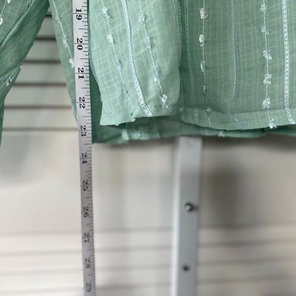 NWT Very J V-Neck Bohemian Blouse, Mint Green, Size S - Picture 3 of 7